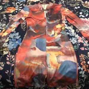 Silk shorts bodysuit